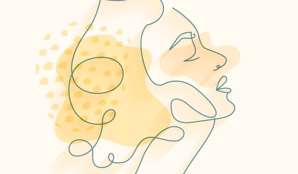 line art simple woman face portrait in minimal style vector