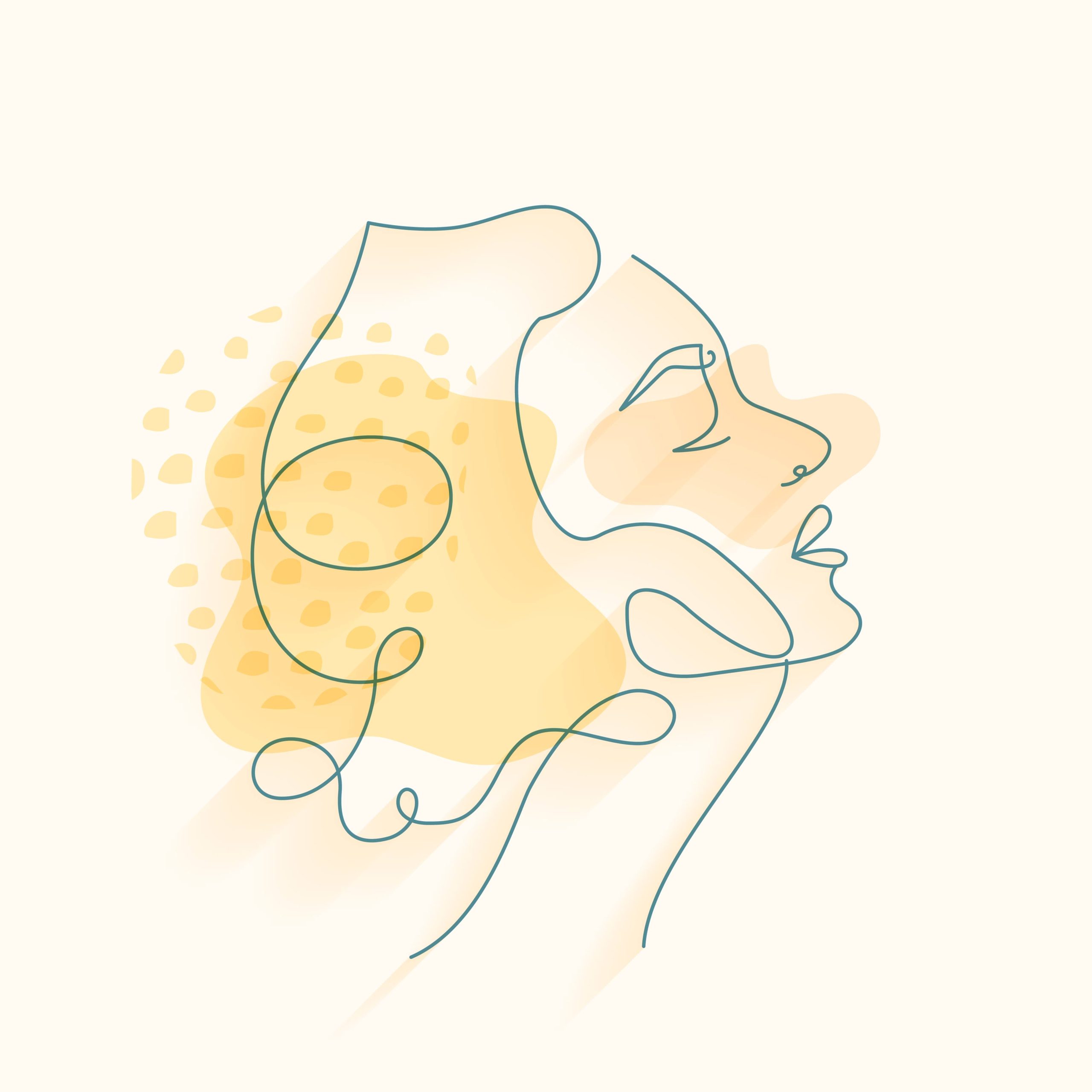 line art simple woman face portrait in minimal style